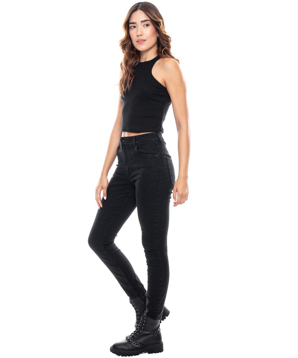 Black Denim High Waist Skinny Fit Jeans