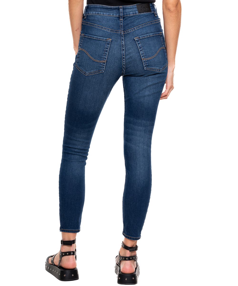 High Waist Skinny Fit Jeans Tono Oscuro