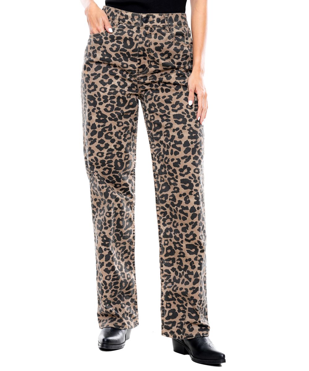 Pantalón Animal Print Straight Fit High Waist