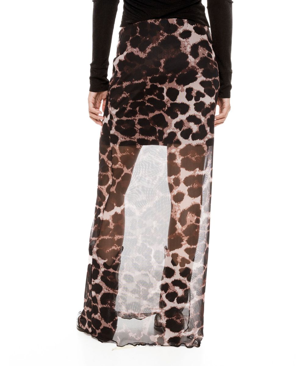 Falda Larga En Malla Animal Print